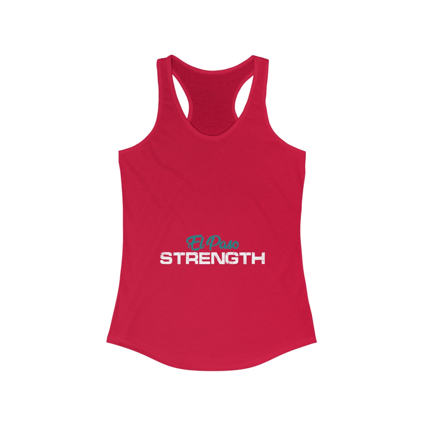 El Paso Green Strength White Women's Ideal Racerback Tank