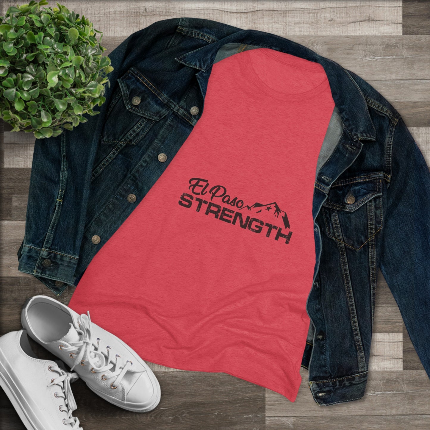 El Paso Strength mountain all Black Women's Triblend Tee