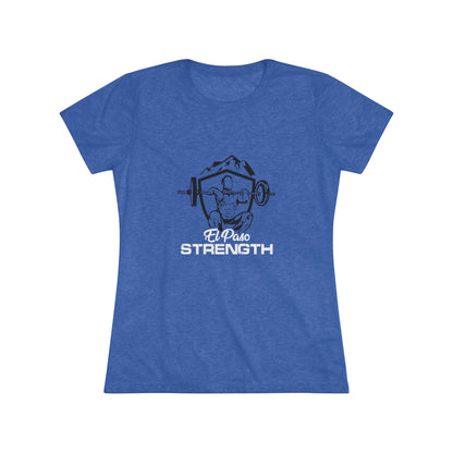 White El Paso Strength Black Shield Women's Triblend Tee