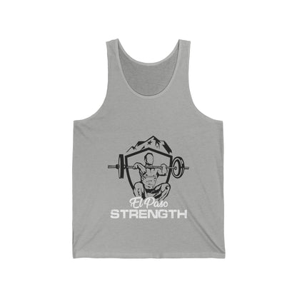 White El Paso Strength Black Shield Unisex Jersey Tank