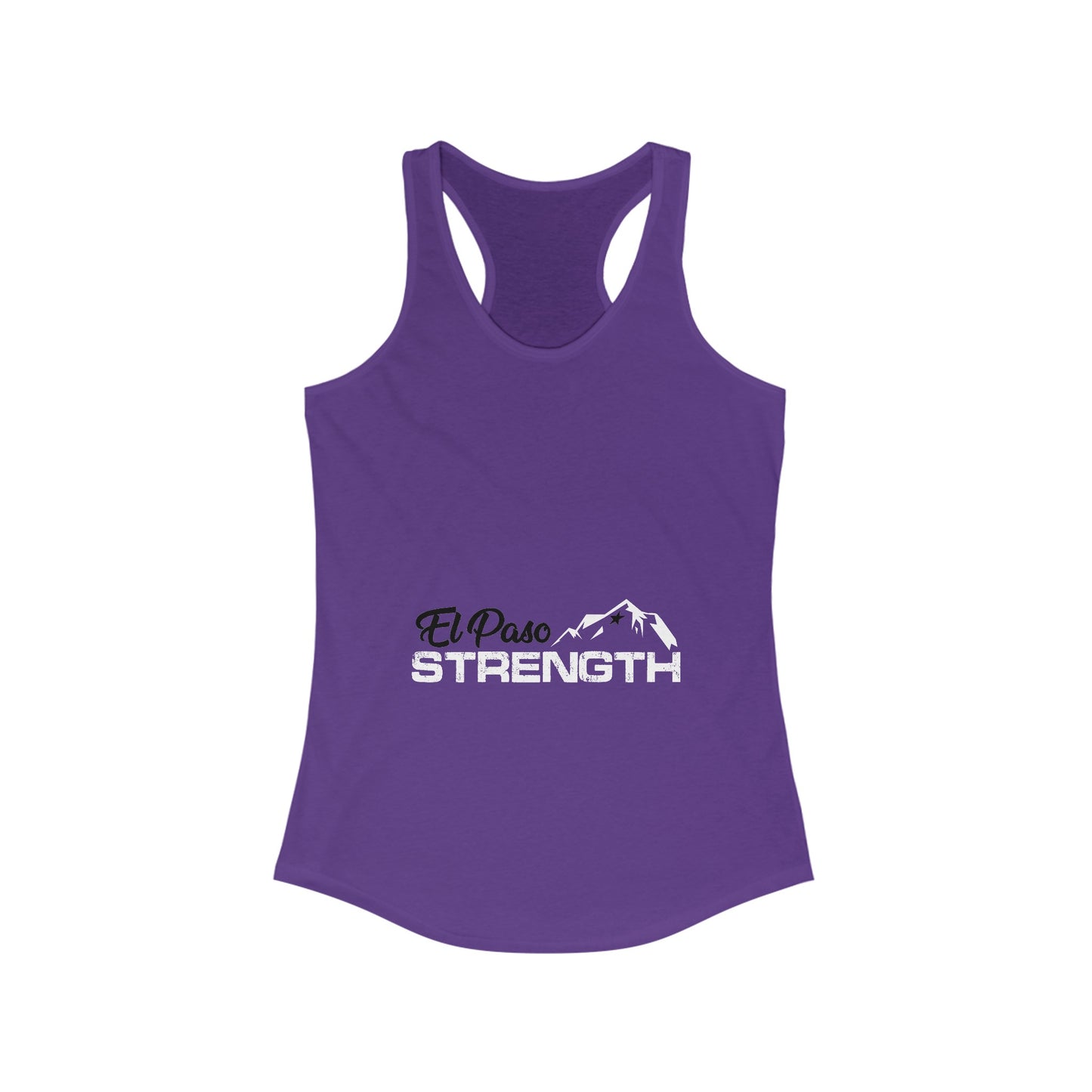 El Paso Black Strength White Women's Ideal Racerback Tank