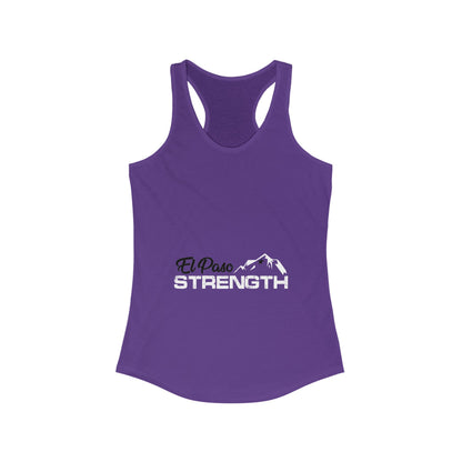 El Paso Black Strength White Women's Ideal Racerback Tank