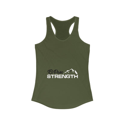 El Paso Black Strength White Women's Ideal Racerback Tank