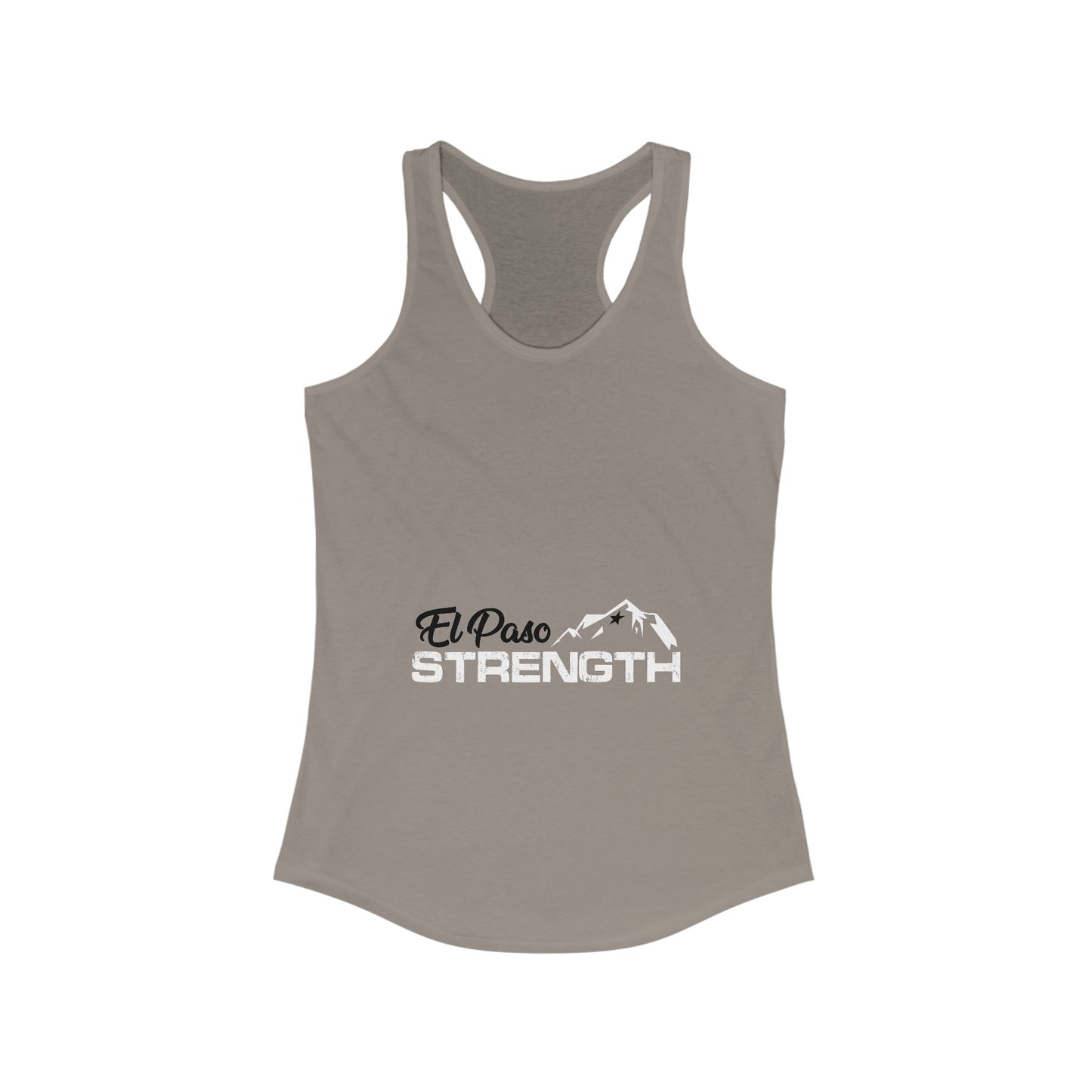 El Paso Black Strength White Women's Ideal Racerback Tank