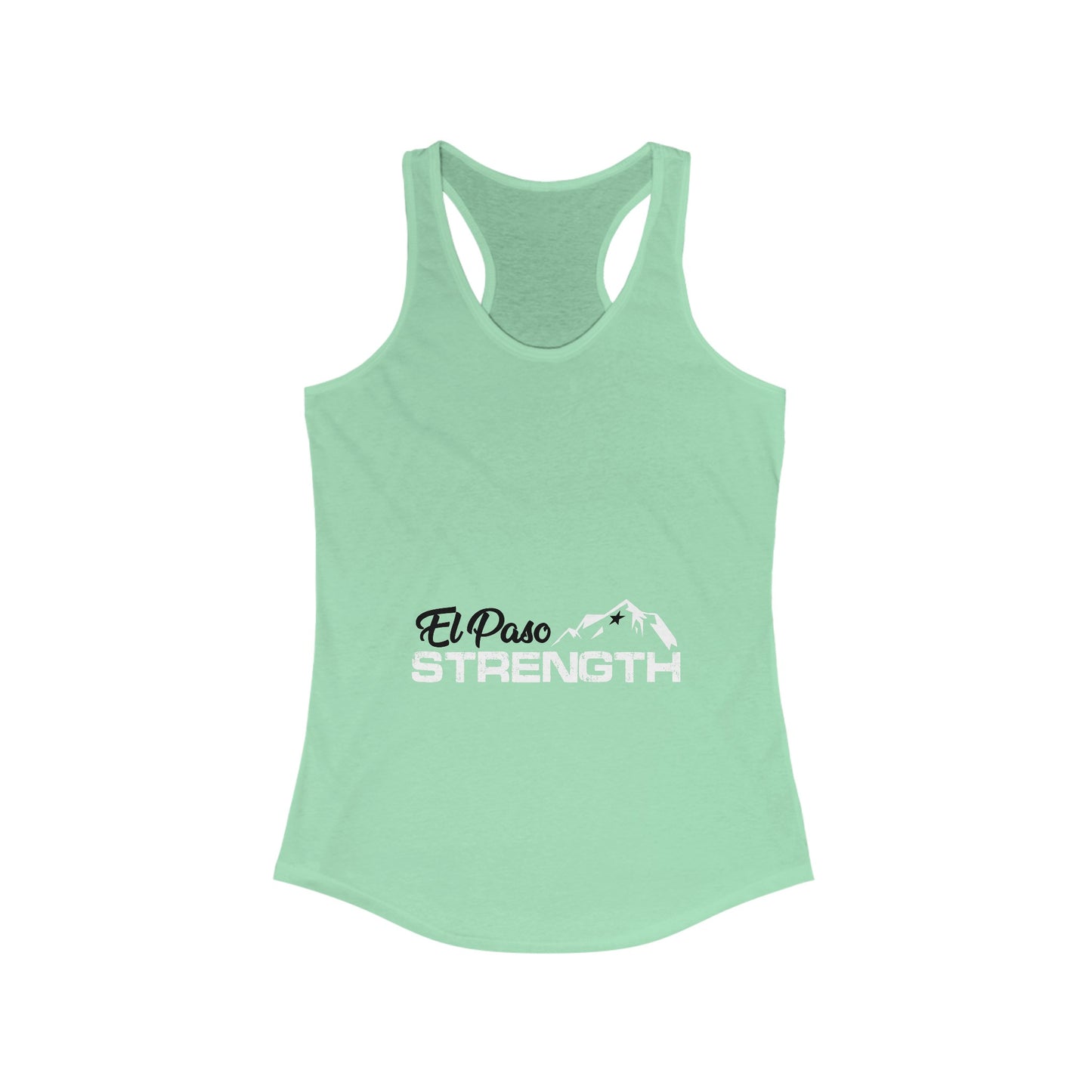 El Paso Black Strength White Women's Ideal Racerback Tank