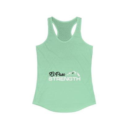 El Paso Black Strength White Women's Ideal Racerback Tank