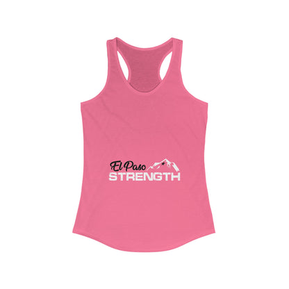 El Paso Black Strength White Women's Ideal Racerback Tank