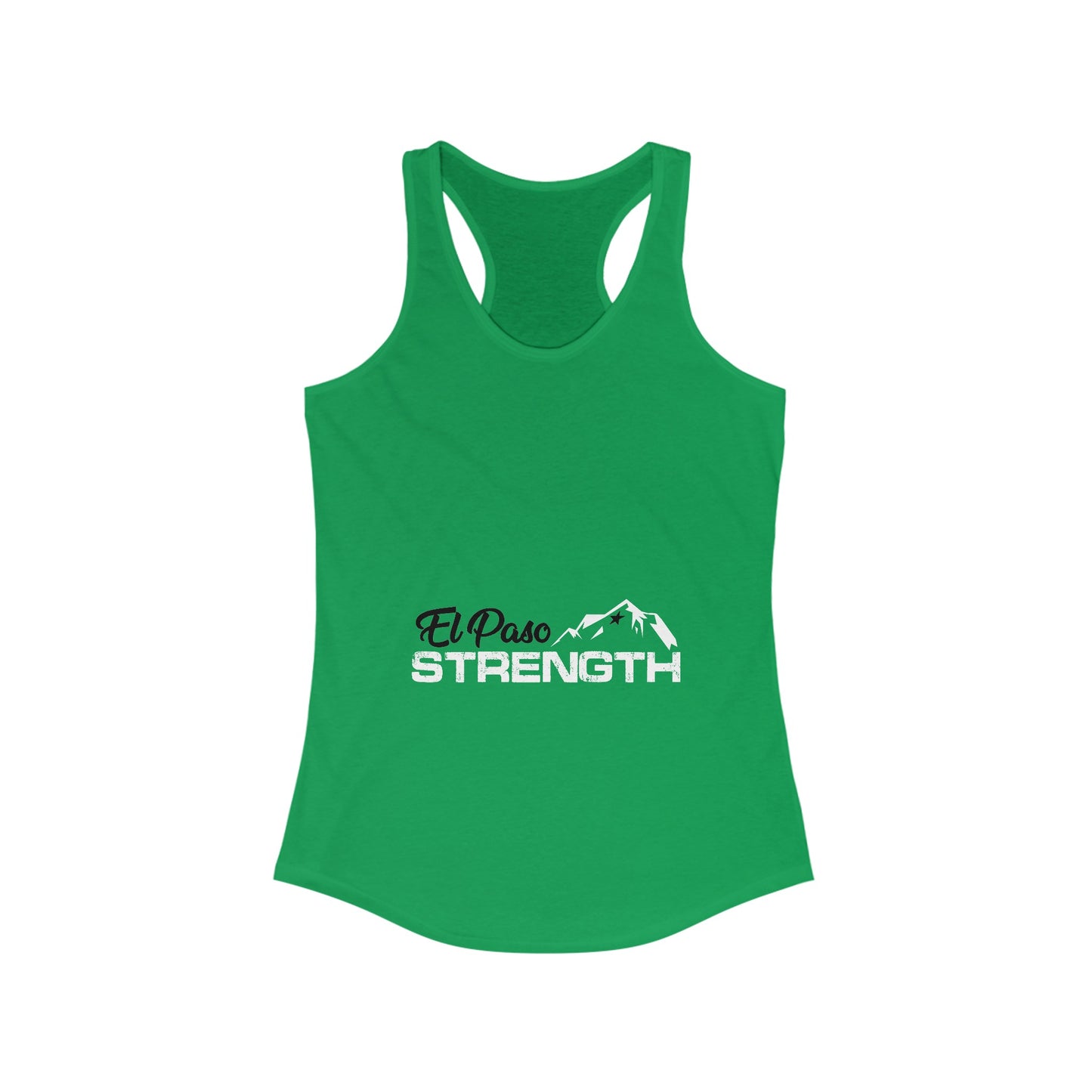 El Paso Black Strength White Women's Ideal Racerback Tank