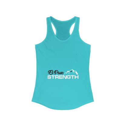 El Paso Black Strength White Women's Ideal Racerback Tank