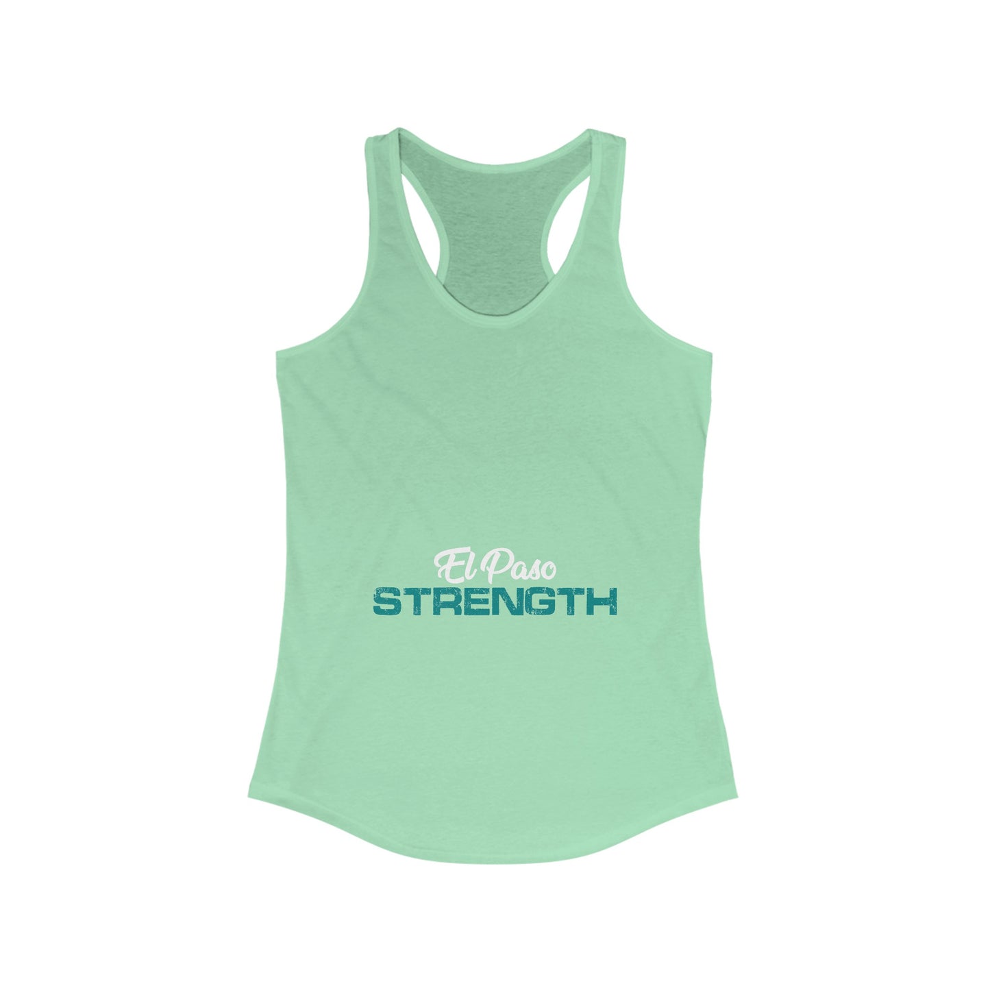 White El Paso Green Strength Women's Ideal Racerback Tank