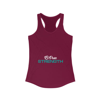 White El Paso Green Strength Women's Ideal Racerback Tank