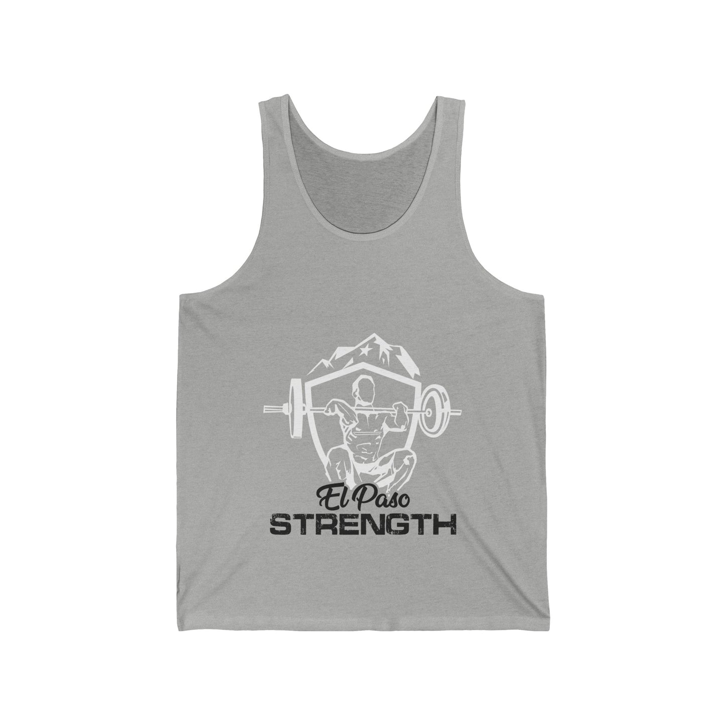 White Shield Black El Paso Strength Unisex Jersey Tank