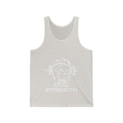 El Paso Strength Shield all White Unisex Jersey Tank