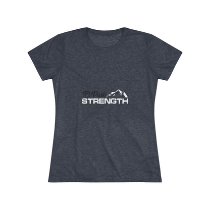 El Paso Black Strength White Shield all White Women's Triblend Tee