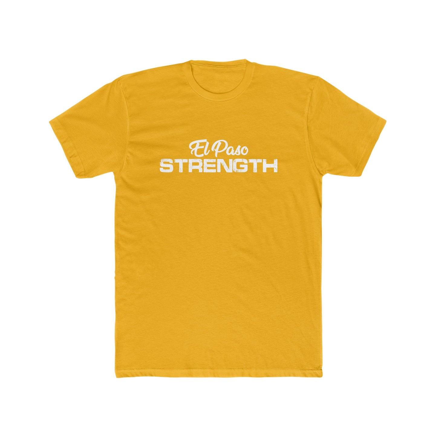 All White El Paso Strength Men's Cotton Crew Tee