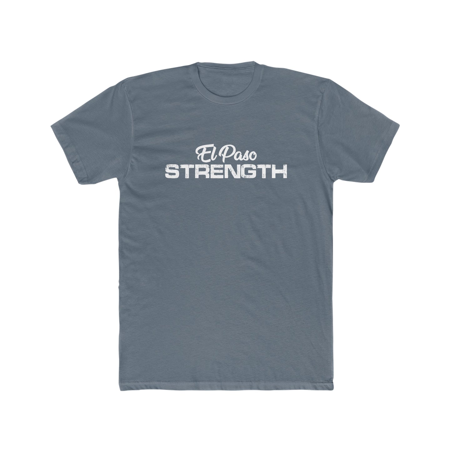 All White El Paso Strength Men's Cotton Crew Tee