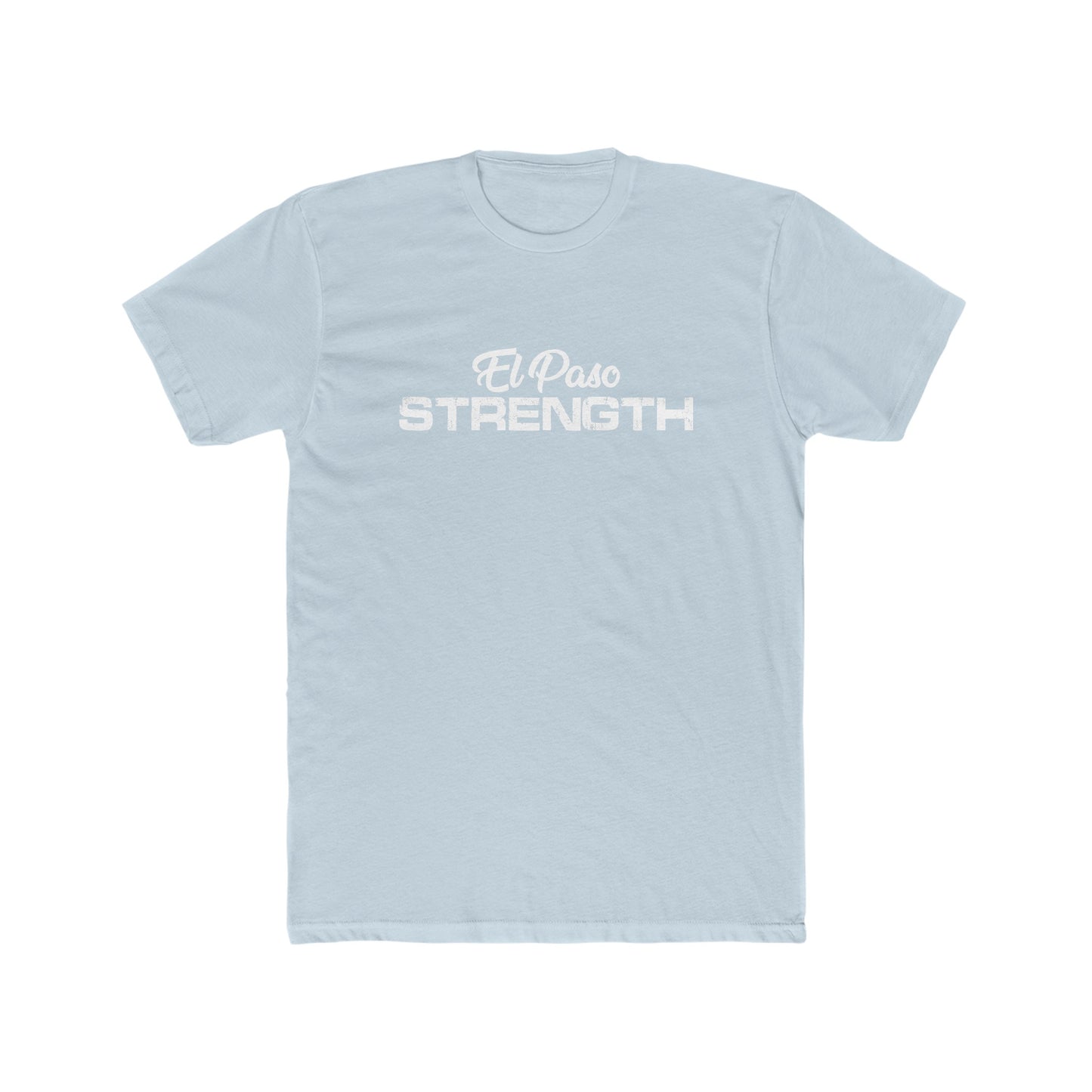 All White El Paso Strength Men's Cotton Crew Tee