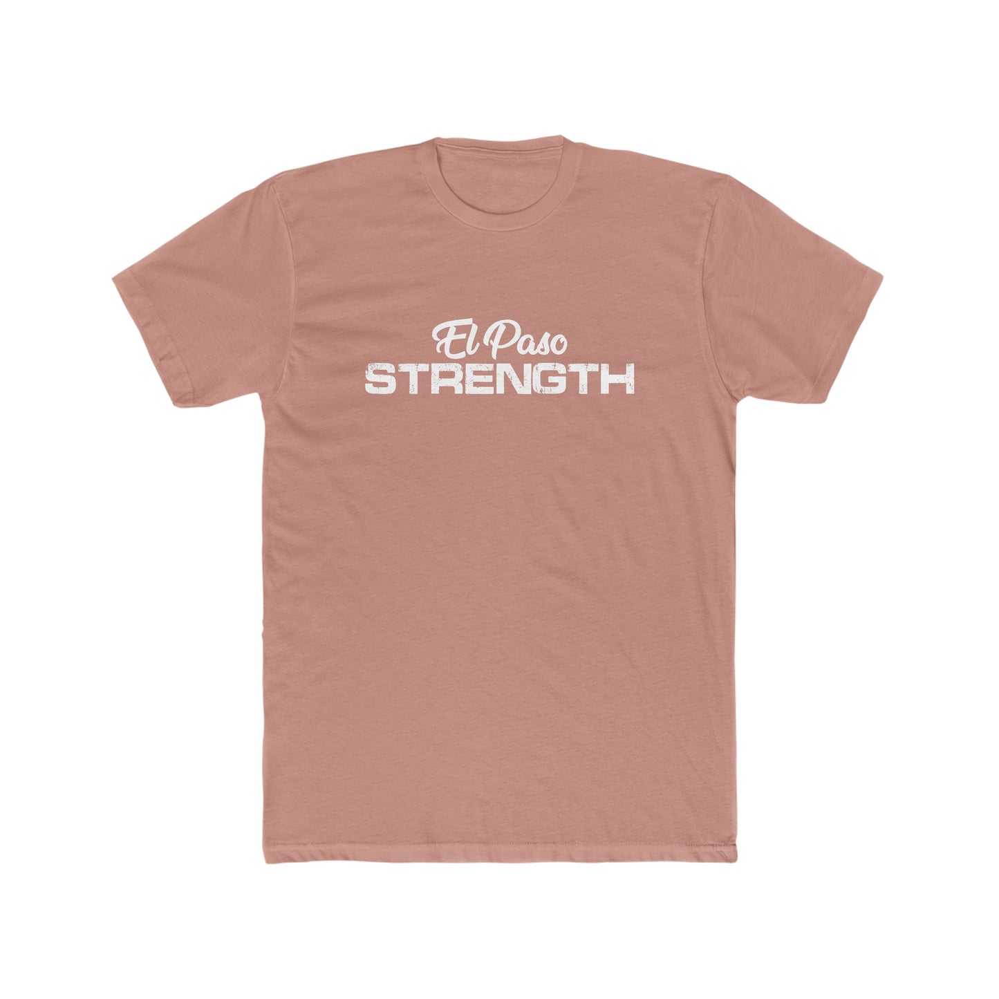 All White El Paso Strength Men's Cotton Crew Tee