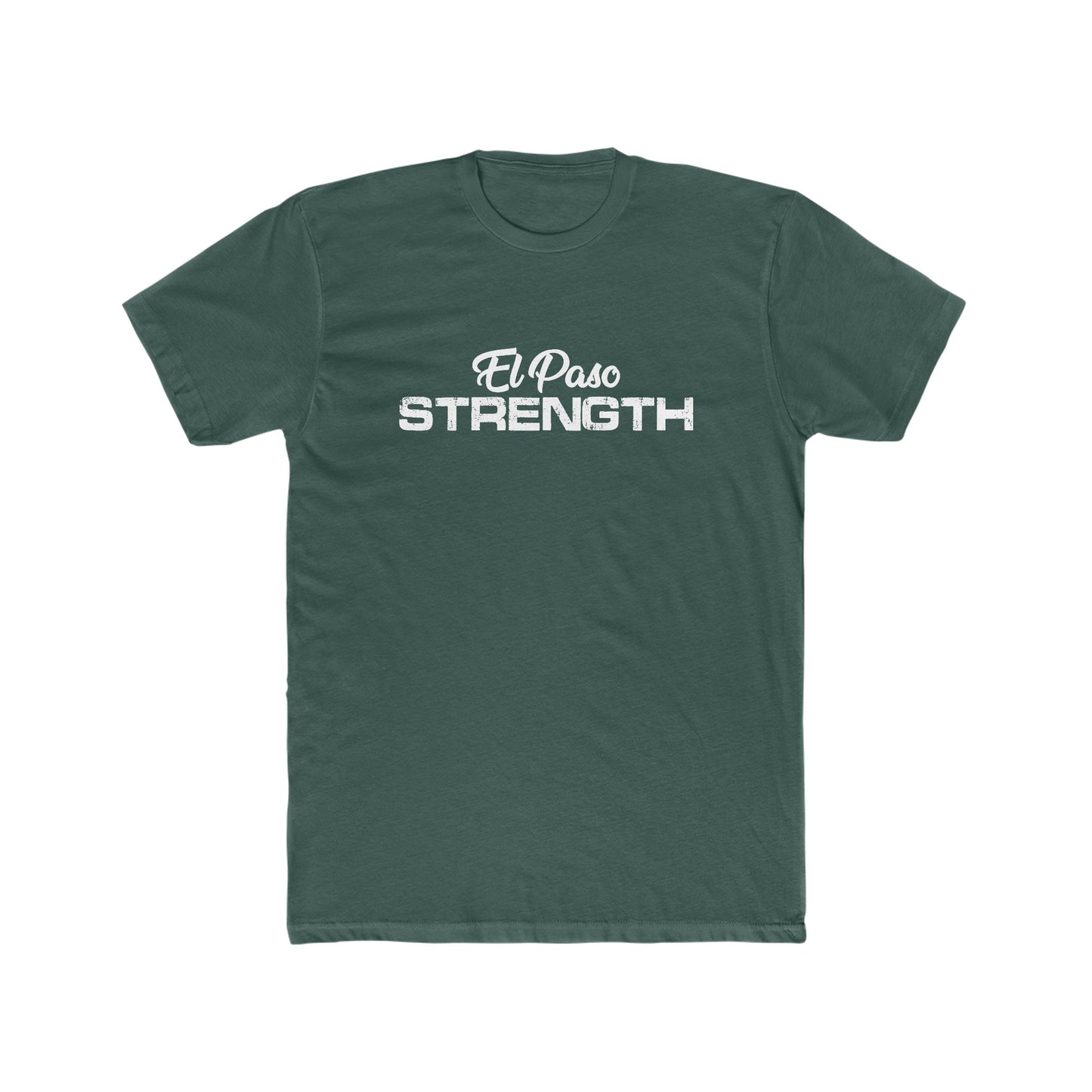 All White El Paso Strength Men's Cotton Crew Tee