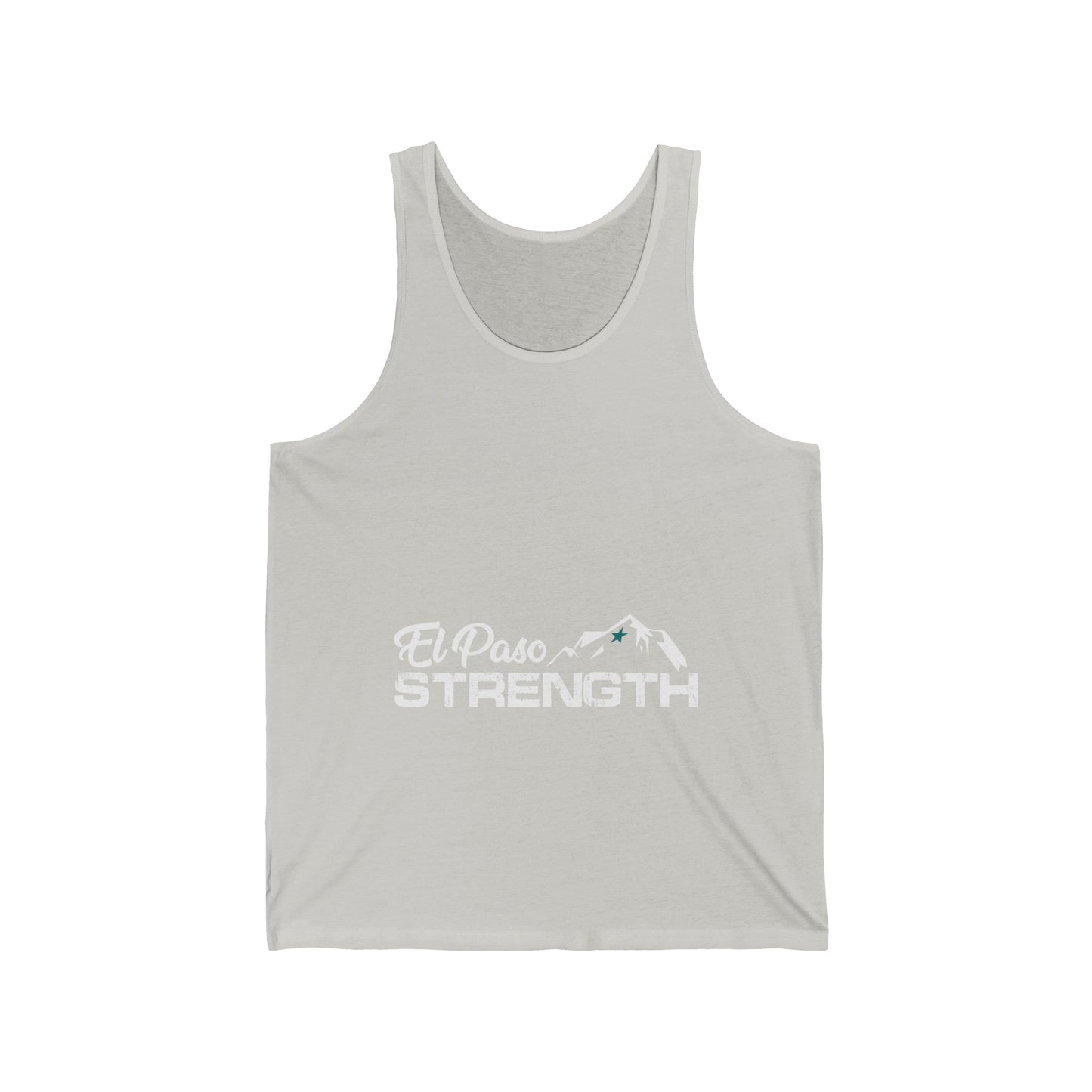 El Paso Strength White Green Star Unisex Jersey Tank