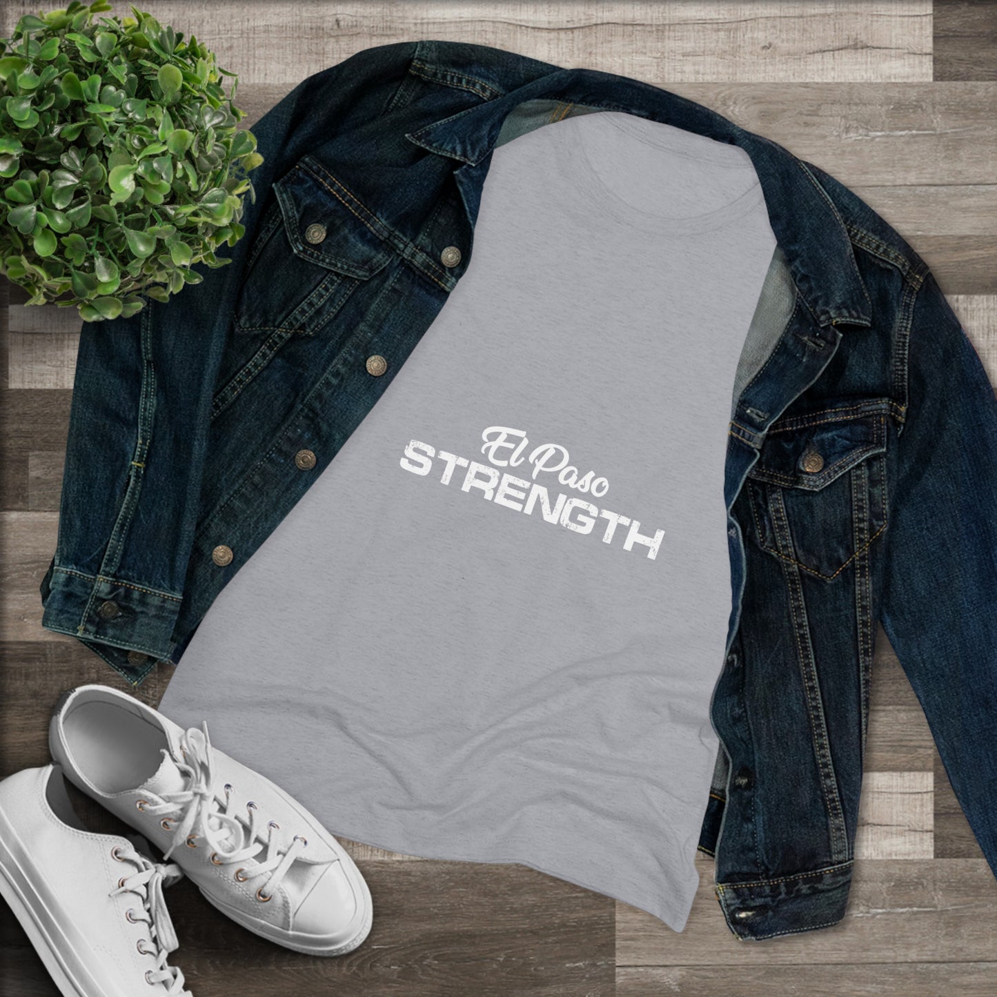 El Paso Strength All White Women's Triblend Tee