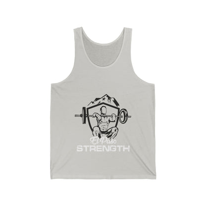 White El Paso Strength Black Shield Unisex Jersey Tank