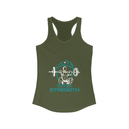 Green Shield  White Lifter White Star Women's Ideal Racerback Tank