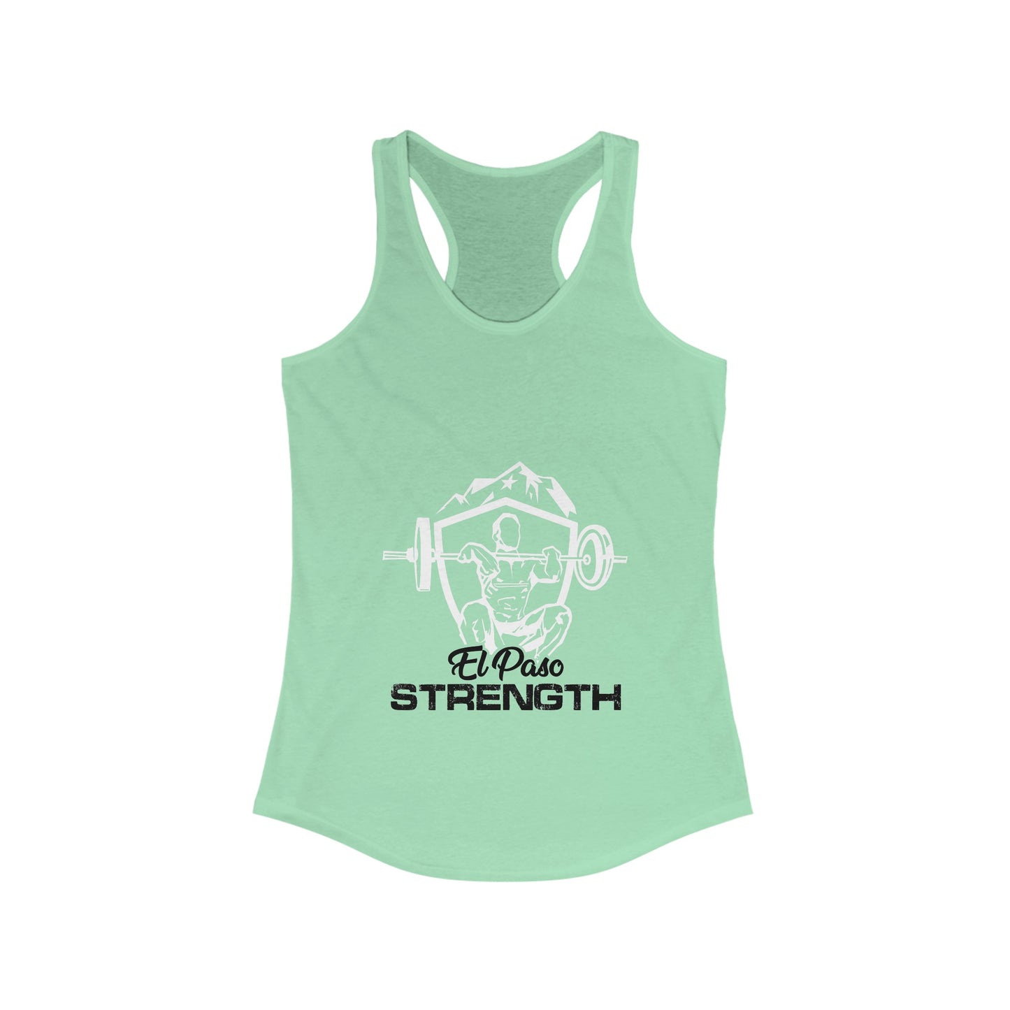 White Shield Black El Paso Strength Women's Ideal Racerback Tank