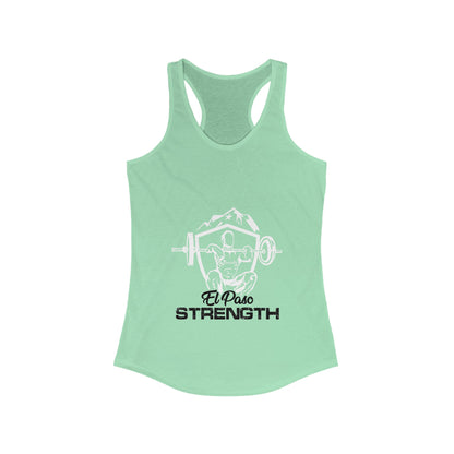 White Shield Black El Paso Strength Women's Ideal Racerback Tank