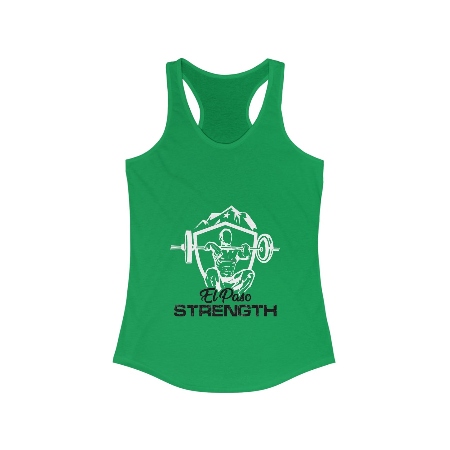 White Shield Black El Paso Strength Women's Ideal Racerback Tank