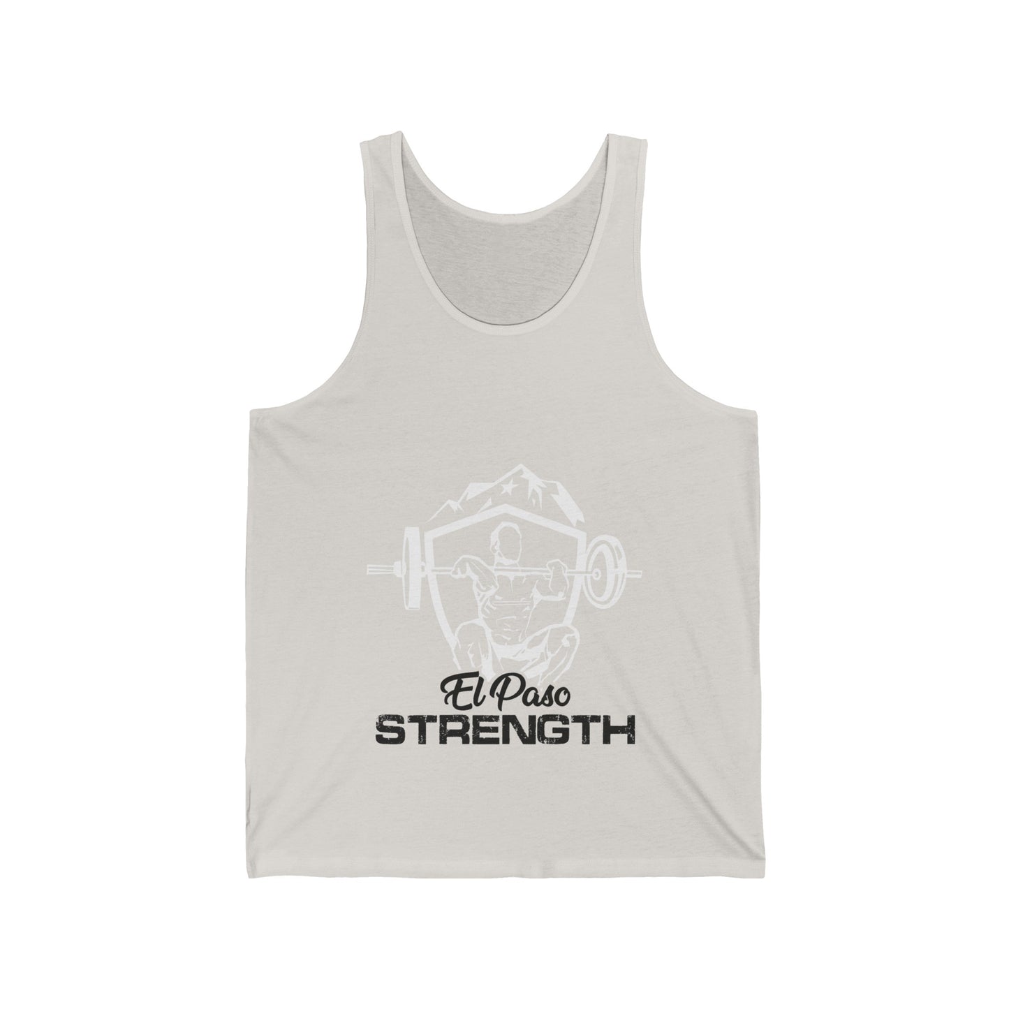 White Shield Black El Paso Strength Unisex Jersey Tank