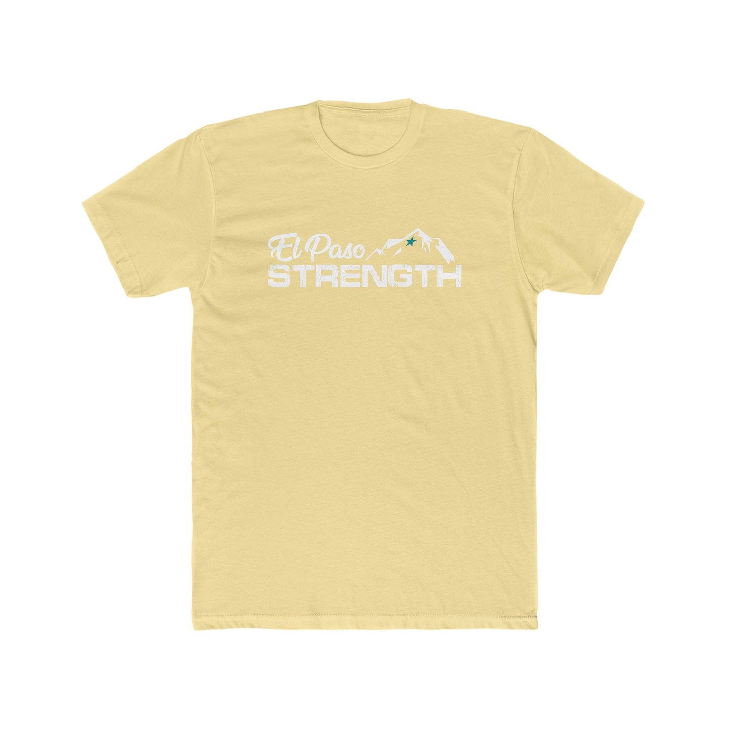 Green Star White El Paso Strength Men's Cotton Crew Tee