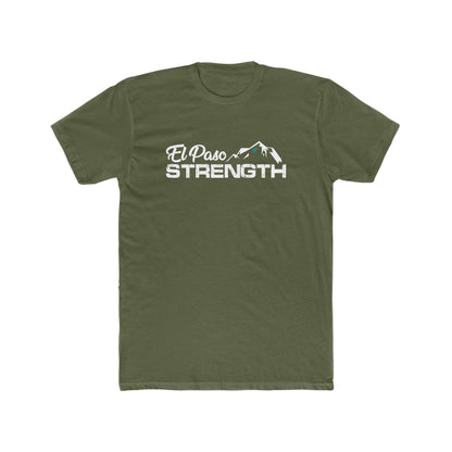 Green Star White El Paso Strength Men's Cotton Crew Tee