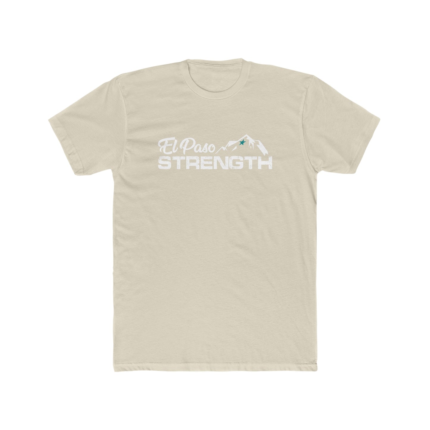 Green Star White El Paso Strength Men's Cotton Crew Tee