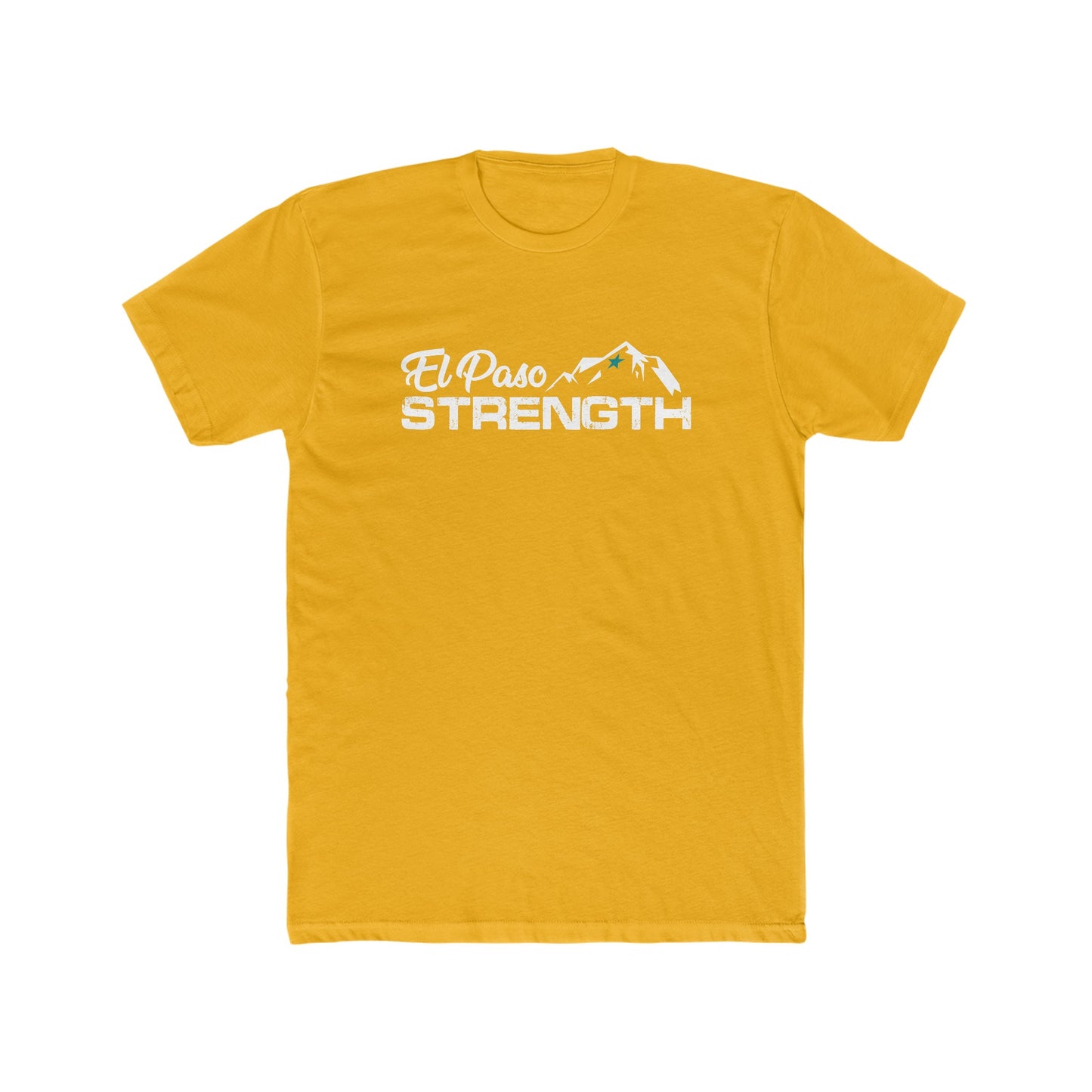 Green Star White El Paso Strength Men's Cotton Crew Tee