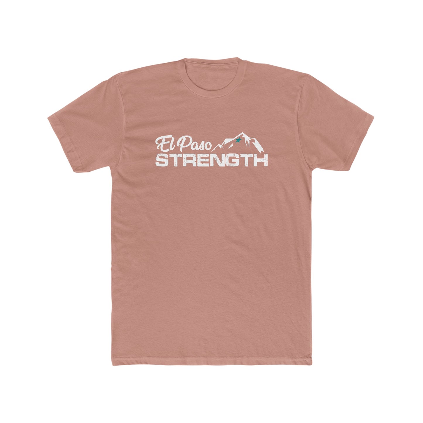 Green Star White El Paso Strength Men's Cotton Crew Tee