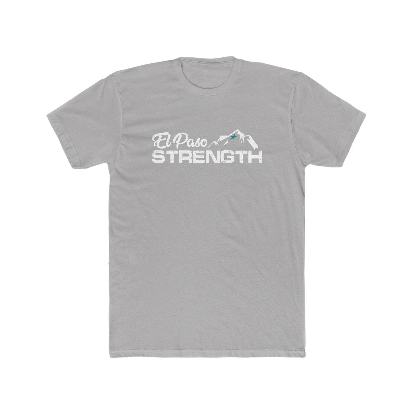 Green Star White El Paso Strength Men's Cotton Crew Tee