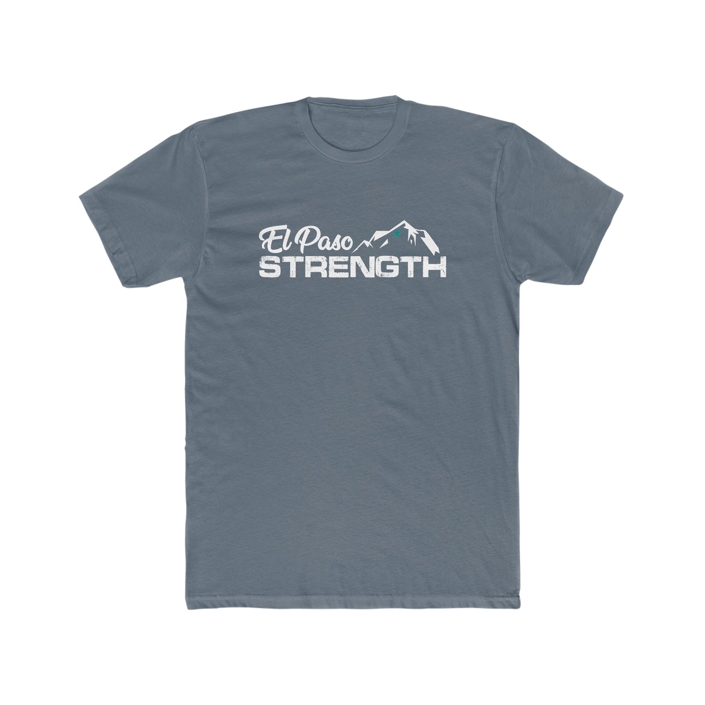 Green Star White El Paso Strength Men's Cotton Crew Tee