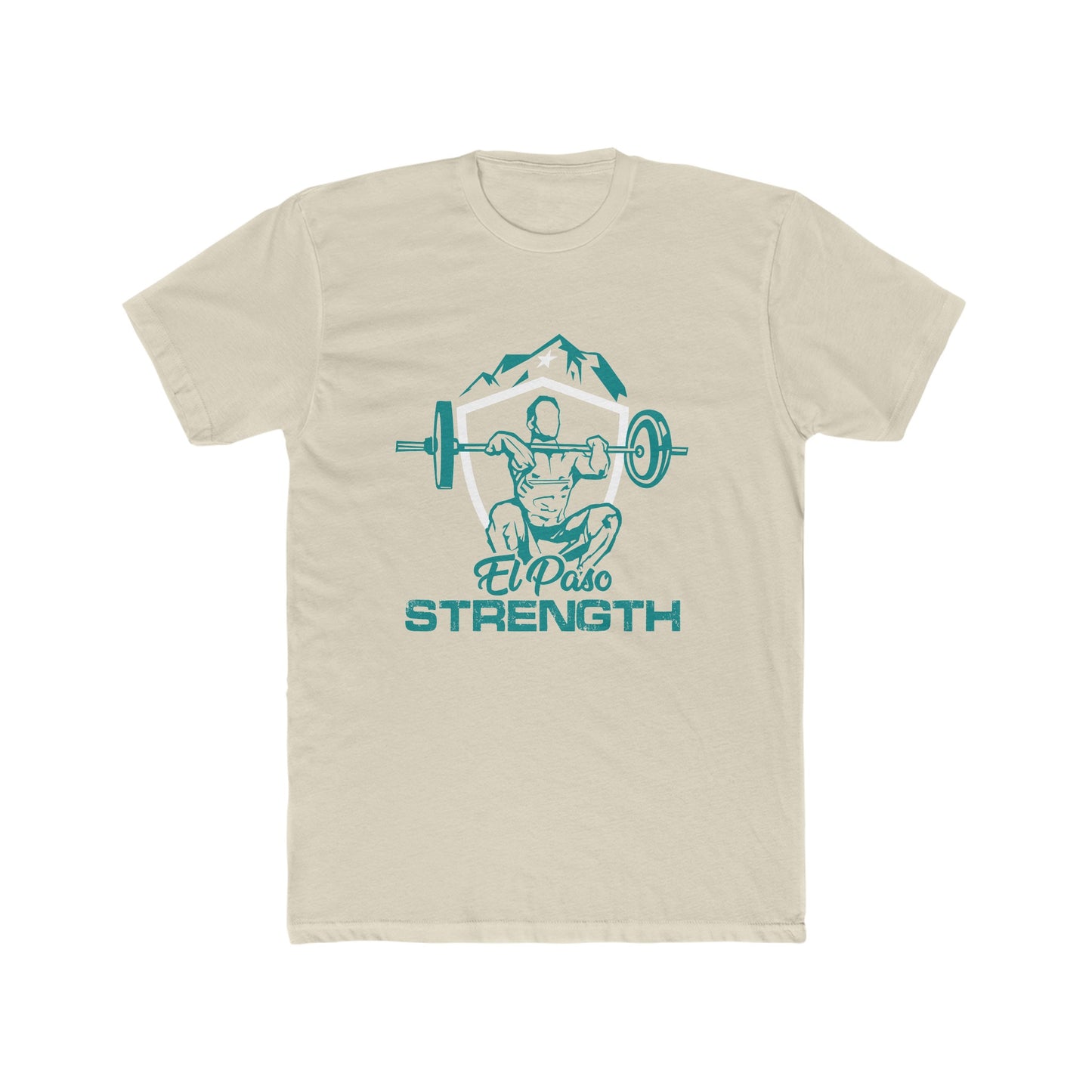 White Shield White Star All Green El Paso Strength Men's Cotton Crew Tee