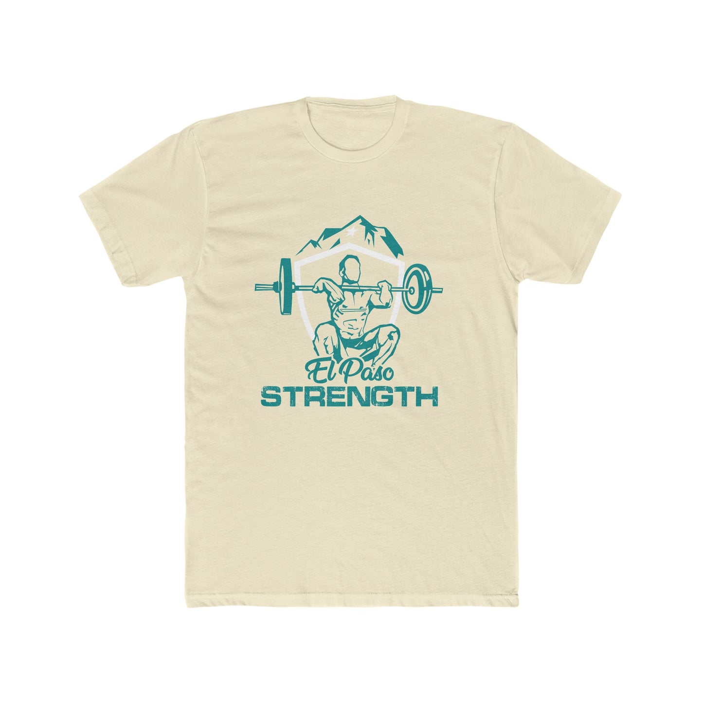 White Shield White Star All Green El Paso Strength Men's Cotton Crew Tee