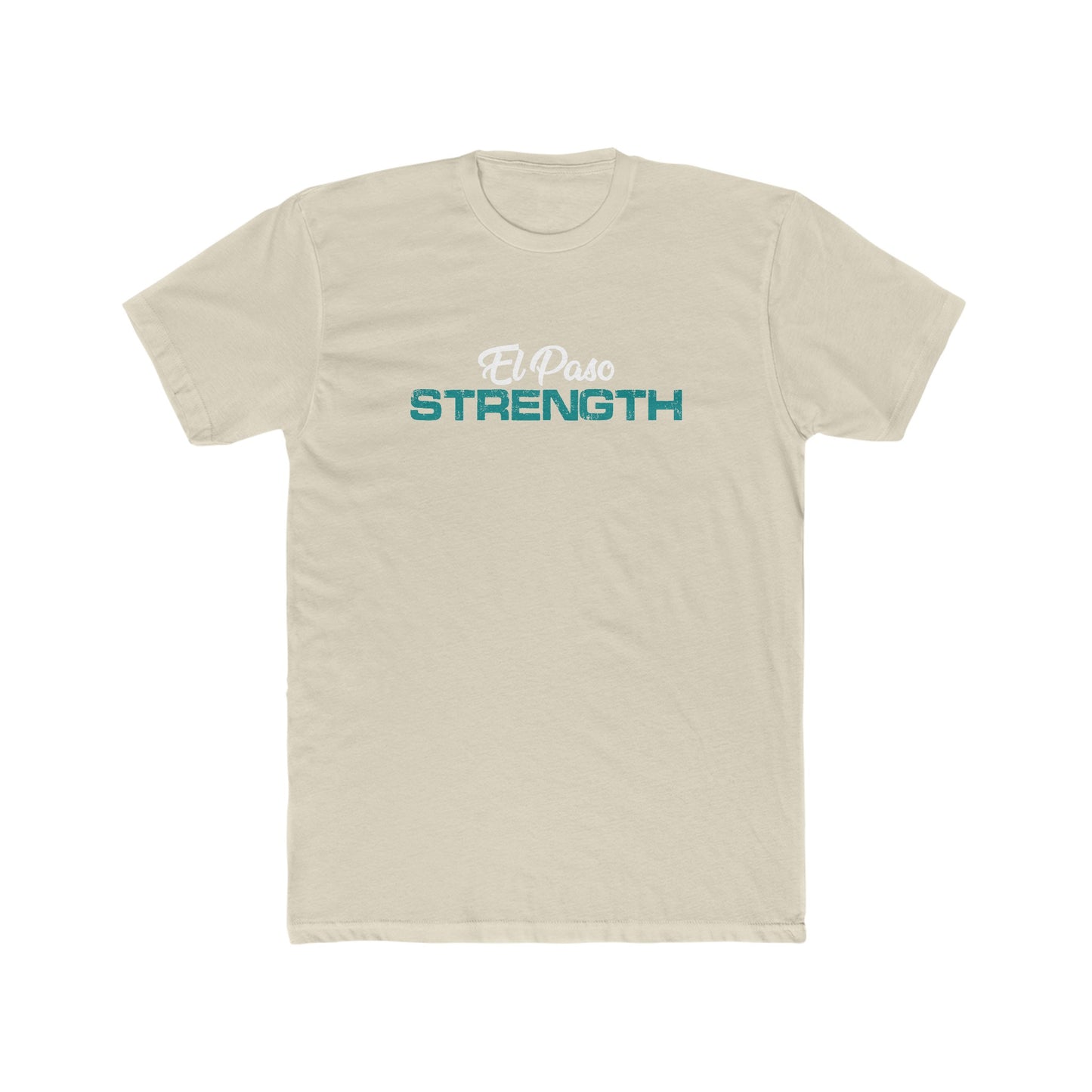 White El Paso Green Strength Men's Cotton Crew Tee