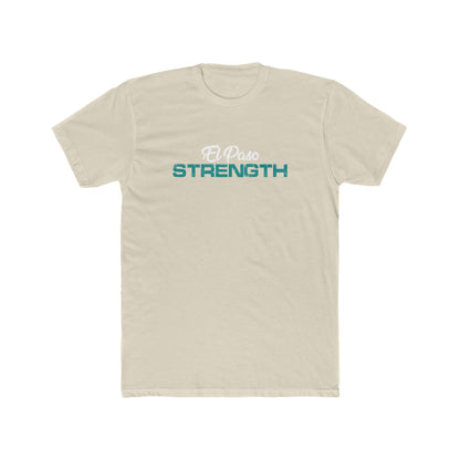 White El Paso Green Strength Men's Cotton Crew Tee