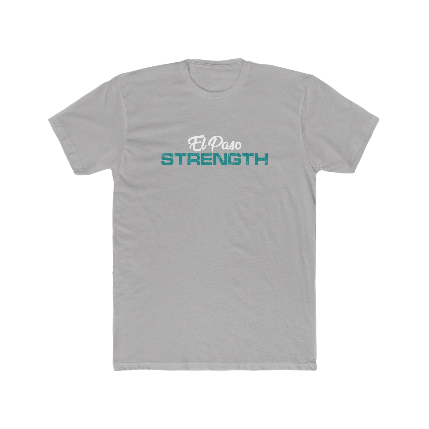 White El Paso Green Strength Men's Cotton Crew Tee