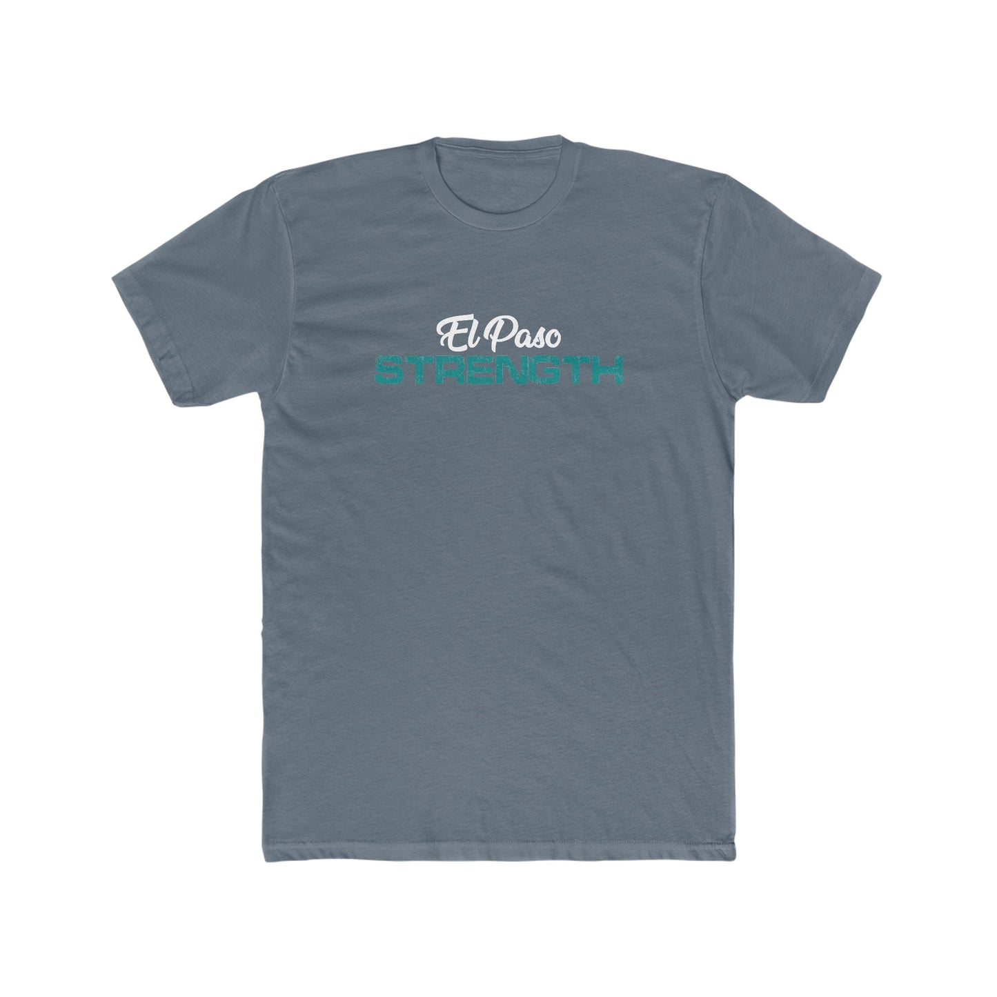 White El Paso Green Strength Men's Cotton Crew Tee