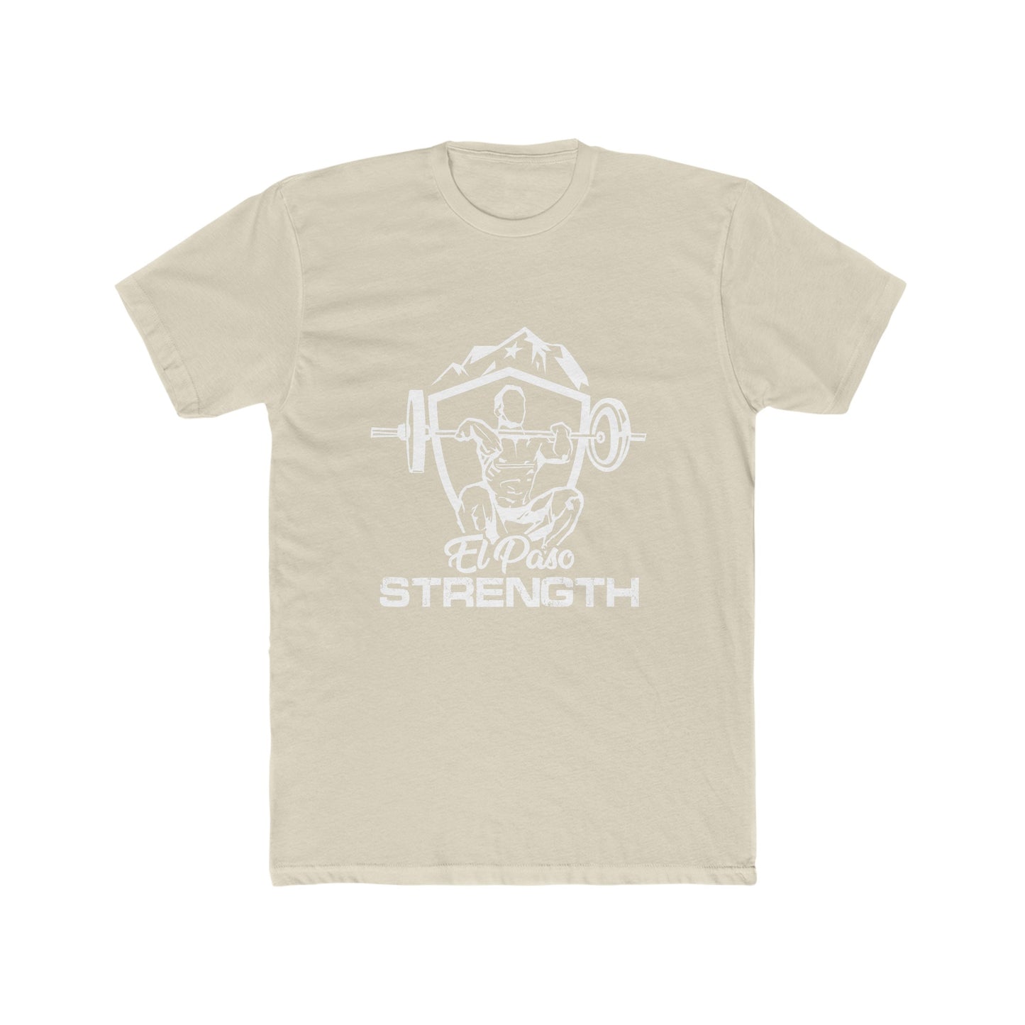 Shield All White El Paso Strength Men's Cotton Crew Tee