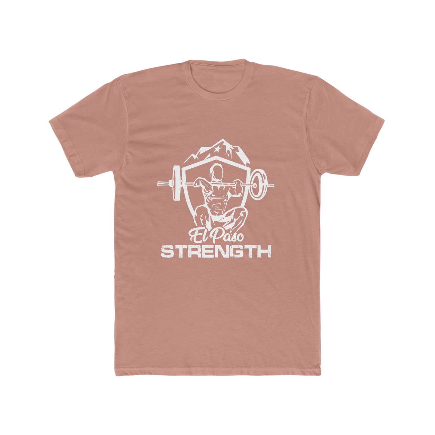 Shield All White El Paso Strength Men's Cotton Crew Tee