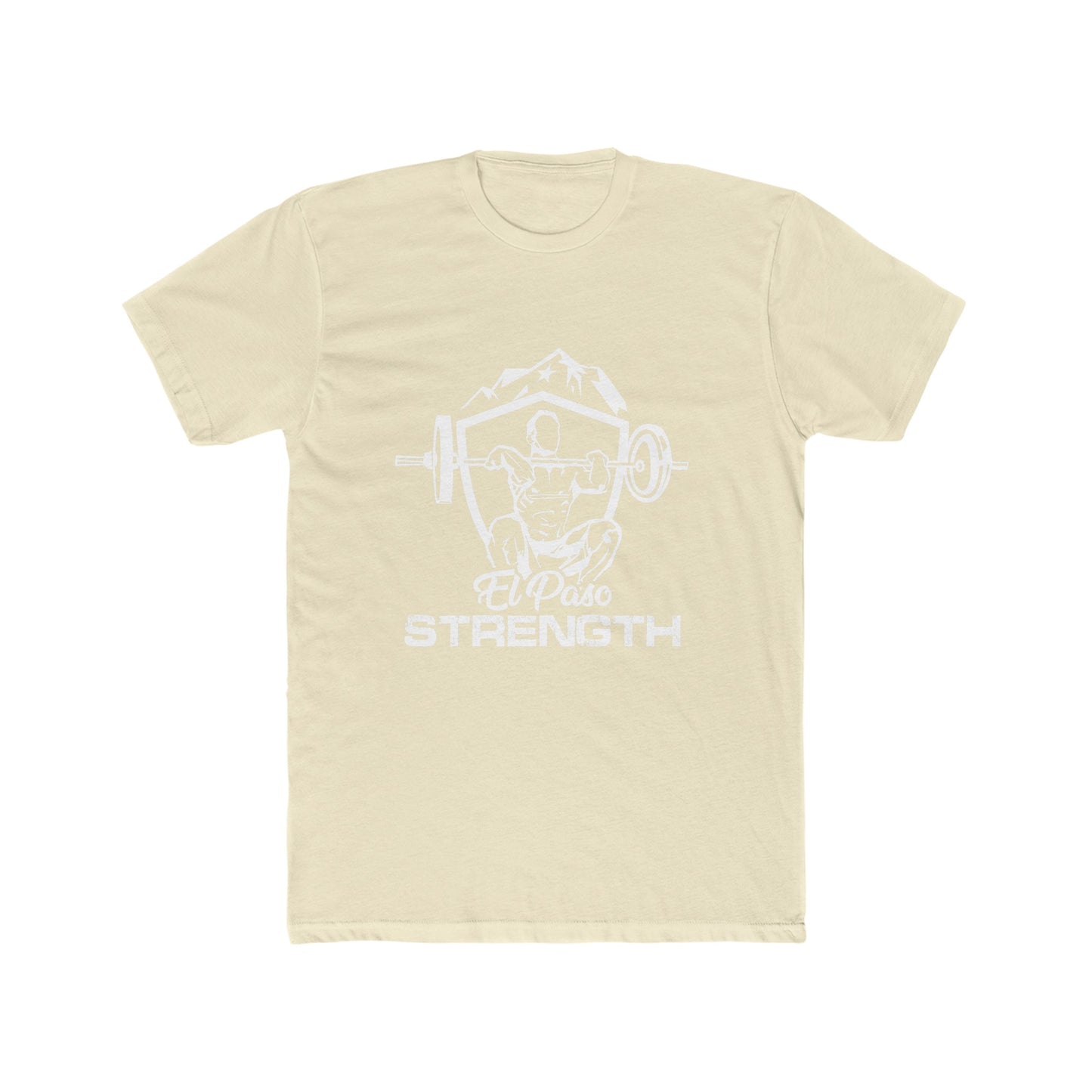 Shield All White El Paso Strength Men's Cotton Crew Tee