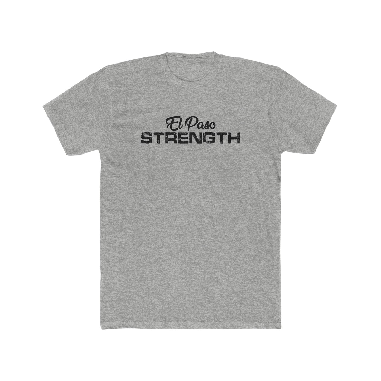 Black El Paso Strength Men's Cotton Crew Tee