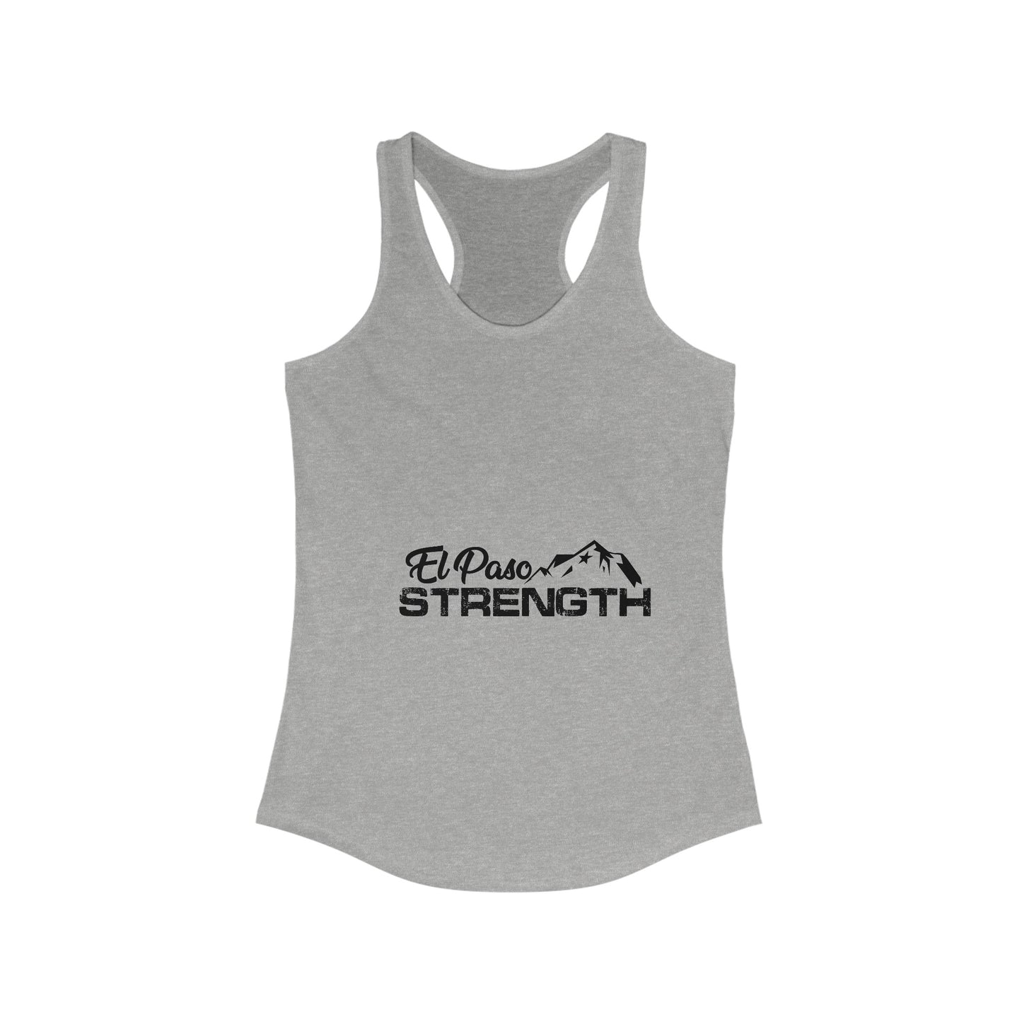 El Paso Strength mountain all Black Women's Ideal Racerback Tank