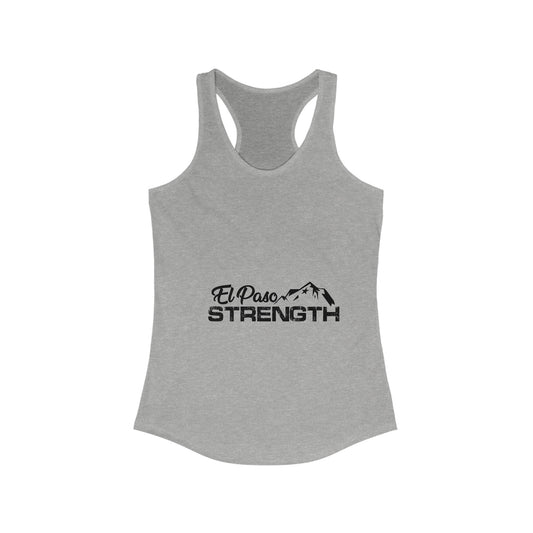 El Paso Strength mountain all Black Women's Ideal Racerback Tank